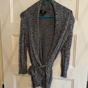 Iz Byer Charcoal Knit Women's Cardigan